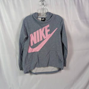 NIKE Womens L Pullover Hoodie Pink Swoosh